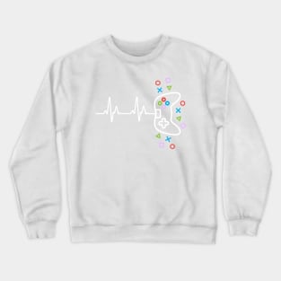 Gamer Heart Beat Video Game Lover Crewneck Sweatshirt